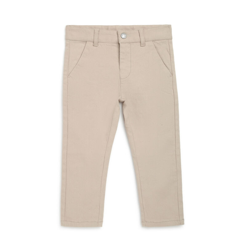 Boys Medium Natural Solid Long Trouser image number 0